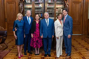Professional Prints: President Joe Biden and First Lady Jill Biden pose for photos with Mexican President Andres Manuel Lopez Obrador