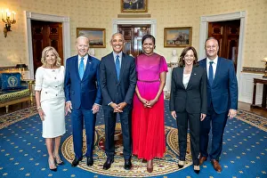 Obama Prints: President Joe Biden and First Lady Jill Biden pose with former President Barack Obama