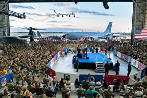 Air Force Prints: President Joe Biden and First Lady Jill Biden speak to Air Force personnel and their families on June 9