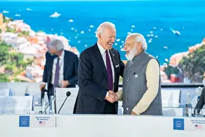 Group Portrait Prints: President Joe Biden greets India Prime Minister Narendra Modi at the Global Summit on Supply Chain Resilience in Rome