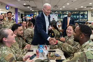 Air Force Prints: President Joe Biden greets members of the US Air Force 51st Fighter Wing