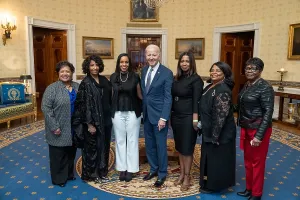Resistance Prints: President Joe Biden greets members of Emmett Till's family before a screening of the movie Till