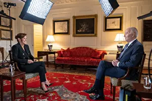 Stephanie Prints: President Joe Biden is interviewed by Stephanie Ruhle of MSNBC's The 11th Hour with Stephanie Ruhle
