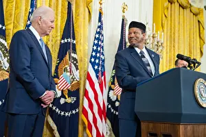 African Americans Prints: President Joe Biden looks on as Dr