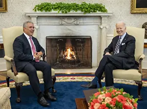 Adults Prints: President Joe Biden meets with Columbian President Iván Duque Márquez, March 10, 2022