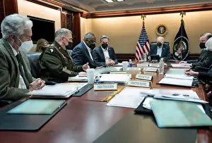 Meeting Prints: President Joe Biden meets with his National Security team about the Russian invasion of Ukraine