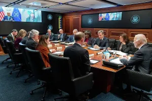 Middle East Prints: President Joe Biden meets with his national security team in the White House Situation Room