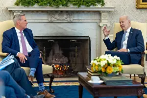 Kevin Prints: President Joe Biden meets with Republic Speaker of the House Kevin McCarthy (R-Calif)