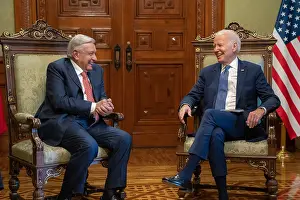 Chairs Prints: President Joe Biden has a one-on-one private meeting with Mexican President Andres Manuel Lopez Obrador