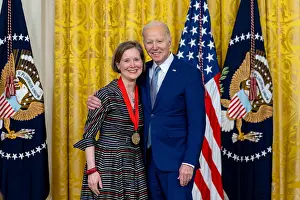 Awards Prints: President Joe Biden presents the 2021 National Humanities Medal to literary novelist Ann Patchett