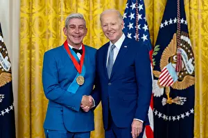 Awards Prints: President Joe Biden presents the 2021 National Humanities Medal to poet Richard Blanco