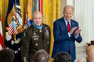 Veterans Prints: President Joe Biden presents the Medal of Honor to Retired US Army Colonel Paris Davis