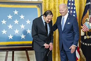 Bsloc 202209 Prints: President Joe Biden presents the Medal of Honor to Specialist Dennis Fujii for his heroic actions in Laos
