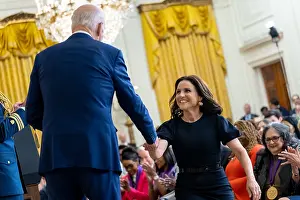 Awards Prints: President Joe Biden presents the National Medal of Arts to actress Julia Louis-Dreyfus during a White House ceremony