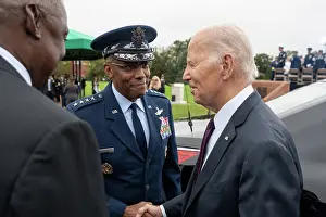 Austin Prints: President Joe Biden shakes hands with incoming Joint Chief of Staff