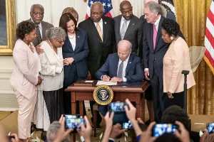 Slavery Prints: President Joe Biden signs the Juneteenth National Independence Day Act Bill, June 17, 2021