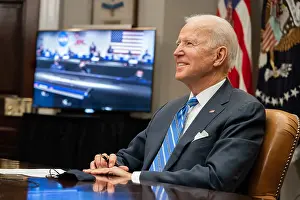 Nasa Prints: President Joe Biden speaking with NASA Mars 2020 Perseverance Mission team, March 4, 2021