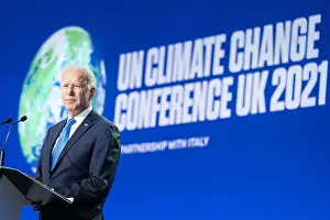 Speaking Prints: President Joe Biden speaks at the UN Climate Change Conference in Glasgow