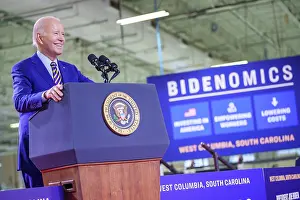 Speaking Prints: President Joe Biden speaks at Flex LTD