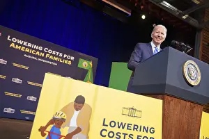 Signs Prints: President Joe Biden speaks about lowering medical costs for American families at Green River College in Auburn