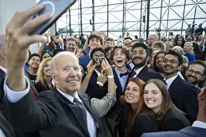 Massachusetts Prints: President Joe Biden takes a selfie with guests after delivering his Cancer Moonshot speech on Sept