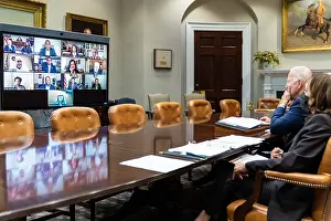 Harris Prints: President Joe Biden and Vice President Kamala Harris meet virtually with members of Congress