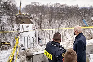 Collapse Prints: President Joe Biden visits the Frick Park bridge collapse