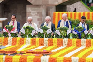 Memorial Prints: President Joe Biden visits the Raj Ghat Memorial to Mahatma Gandhi with other G20 leaders