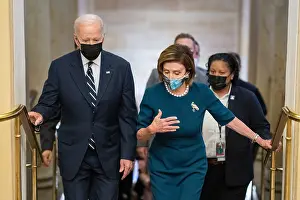Group Portrait Prints: President Joe Biden walks with House Speaker Nancy Pelosi