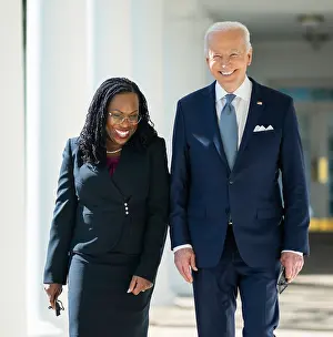 Colonnade Prints: President Joe Biden walks with Judge Ketanji Brown Jackson