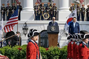 Diplomacy Prints: President Joe Biden welcomes South Korean President Yoon Suk Yeol at the Official State Arrival Ceremony