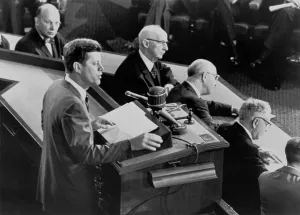 Space Race Prints: President John Kennedy, addressing a joint session of Congress