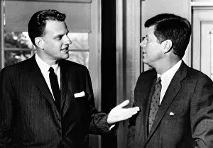 Graham Prints: President John Kennedy with Baptist Evangelist Billy Graham at the White House
