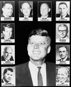 Collage Prints: President John Kennedy and his cabinet. Jan. 1961