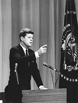 Lcgr1410 Prints: President John Kennedy calls for a question during the first press conference