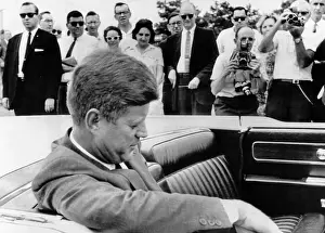 Limousine Prints: President John Kennedy overcome with worry about the health of his newborn son Patrick Bouvier Kennedy