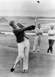 Golf Prints: President John Kennedy playing golf at Hyannis Port. July 20, 1963