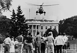 Helicopters Prints: President John Kennedy's new helicopter takes off from the South Lawn