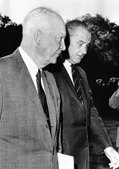 Commanders Prints: President Johnson walks with former President Dwight Eisenhower