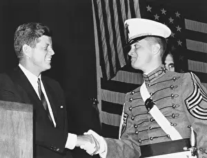 West Point Prints: President Kennedy shakes hands with Cadet John H. Fagan Jr. at West Point