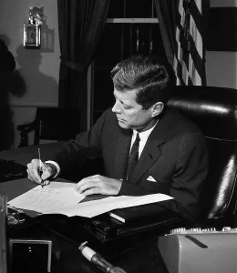 Embargos Prints: President Kennedy signing Cuba Quarantine Proclamation