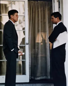 Cabinet Room Prints: President Kennedy speaking with his brother, Attorney General Robert Kennedy. Ca. 1961-63