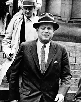 Roman Catholic Prints: President Kennedy wearing a Fedora