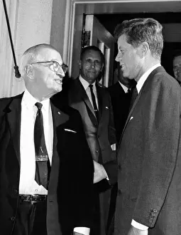 Former Presidents Prints: President Kennedy with White House visitor