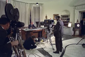 Journalists Prints: President Lyndon Johnson announcing his intention not to run for re-election