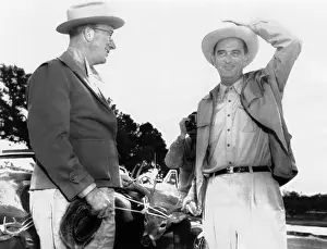 Cowboy Hats Prints: President Lyndon Johnson entertains Senator Estes Kefauver at the LBJ Ranch