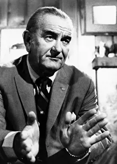 Interview Prints: Former President Lyndon Johnson during an interview Walter Cronkite