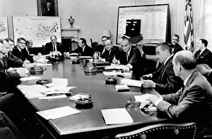 Legislation Prints: President Lyndon Johnson meets with his Cabinet