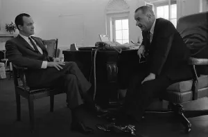 Espionage Prints: President Lyndon Johnson meets with Richard Helms