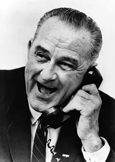 On The Phone Prints: President Lyndon Johnson on the phone with astronauts James McDivitt and Edward White